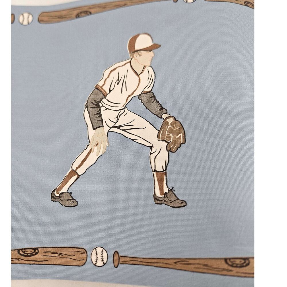 Vintage blue baseball theme Wall Paper border - Picture 5 of 5